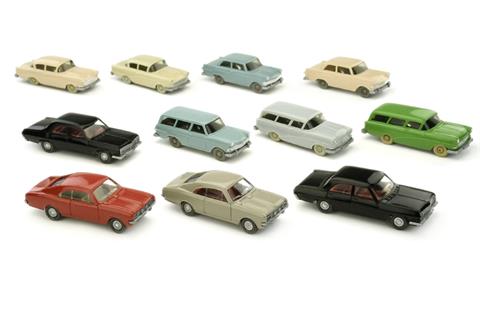 Konvolut 11 Opel-PKW der 1960er/70er Jahre
