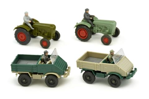 Konvolut 4 Unimog/Traktoren der 1970er Jahre