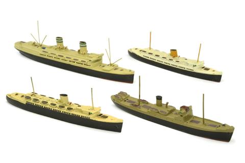 Konvolut 4 Zivilschiffe (um 1950)